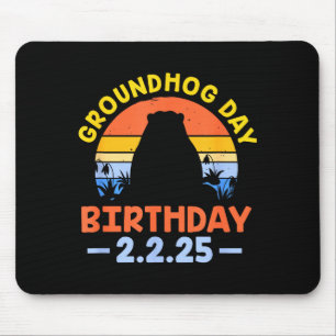 Tapis De Souris Jour de la marmotte Anniversaire 2.2.25 Rétro 