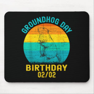 Tapis De Souris Jour de la marmotte Anniversaire 2 février Drôle d