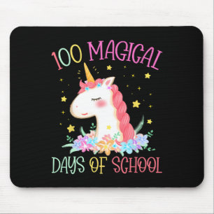 Tapis De Souris Jour De L'École Unicorne 100 Jours Magiques Filles