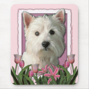 Tapis De Souris Jour de mères - tulipes roses - Terrier des