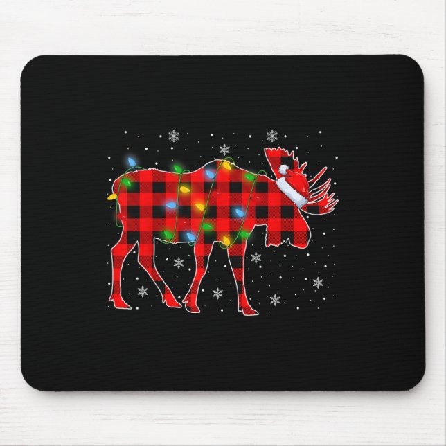 Tapis De Souris Jour de Noël Éclairage Buffle Plaid Père Noël Moos (Devant)