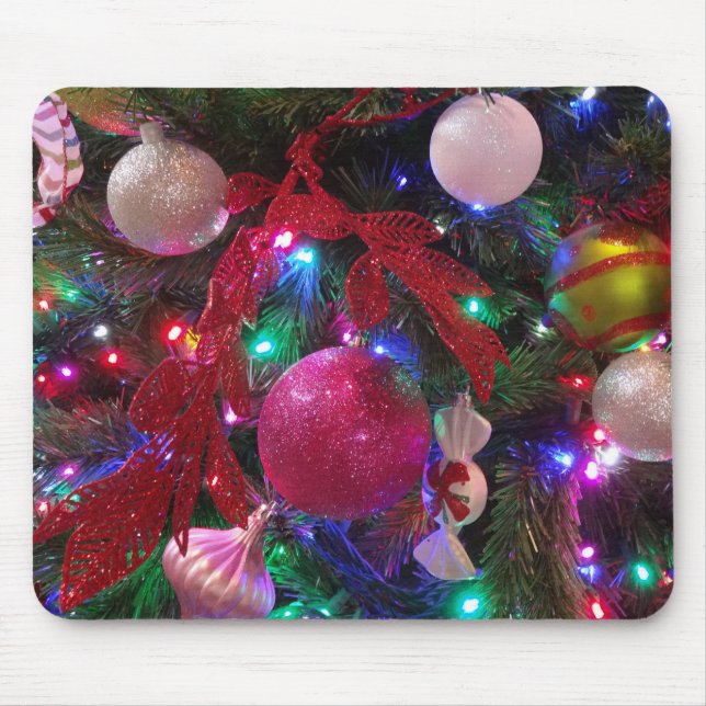 Tapis De Souris Jour de Noël multicolore Arbre coloré (Devant)