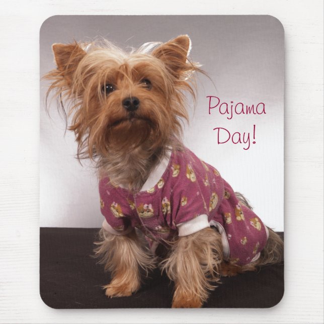 Tapis De Souris Jour de pyjama de Yorkie (Devant)