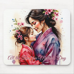 Tapis De Souris Jour des Mères Kimono Art avec Embrace Florale