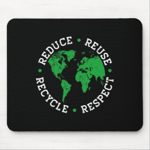 Tapis De Souris Jour des terres Recycle Réduire Réutiliser Respect