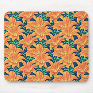 Tapis De Souris Jour d'Orange avec des Feuilles verts