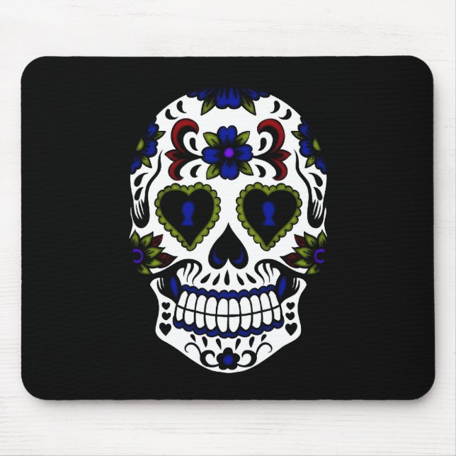 Tapis De Souris Jour grunge du bleu mort et rouge (Devant)