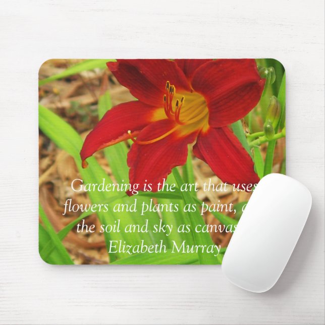 Tapis De Souris Jour rouge Lily Mousepad (Avec souris)