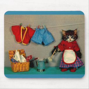 Tapis De Souris journée de lavage pour tabby kitten RPPC