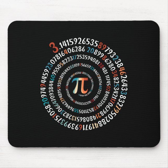 Tapis De Souris Journée drôle de Pi 3.14 Symbole Pi Spirale Nombre (Devant)