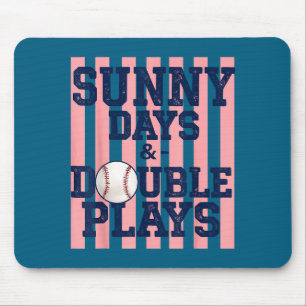 Tapis De Souris Jours ensoleillés de baseball jeux doubles jour de
