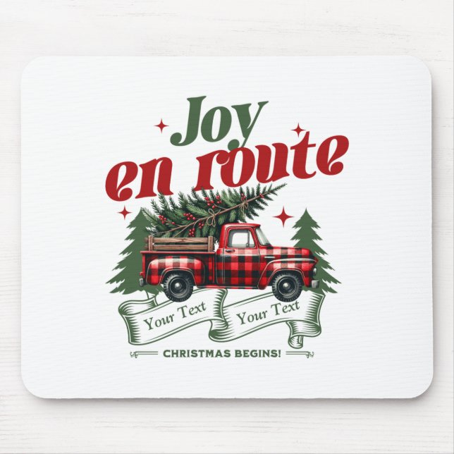 Tapis De Souris Joy En Route Christmas Begins Truck X Mas Tree  (Devant)