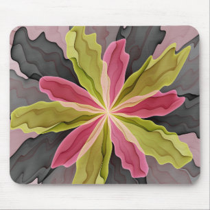 Tapis De Souris Joy, Vert rose Anthracite Imaginaire Fleur Fractal
