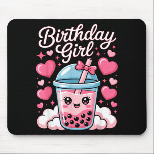 Tapis De Souris Joyeuse Fille D'anniversaire Arc Rose Mignon Bubbl