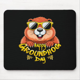 Tapis De Souris Joyeuse journée de la marmotte Drôles de célibatai