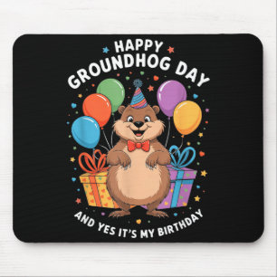 Tapis De Souris Joyeuse journée de la marmotte et c'est mon annive