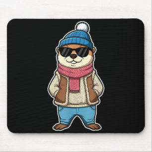 Tapis De Souris Joyeuse journée de la marmotte ombre mignonne marm