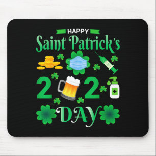 Tapis De Souris Joyeuse Saint-Patrick 2024 Visage de Trèfle Irland