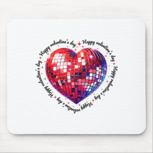 Tapis De Souris Joyeuse Saint-Valentin Drôle Coquette Rouge Disco 