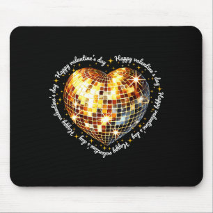 Tapis De Souris Joyeuse Saint-Valentin Drôle Or Coquette Disco Bal