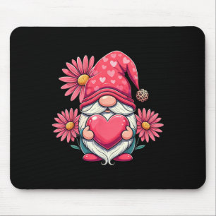 Tapis De Souris Joyeuse Saint-Valentin Gnome avec tournesol léopar