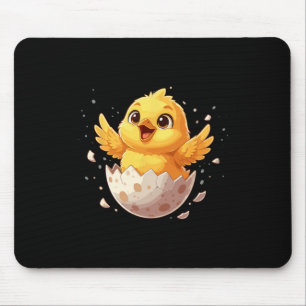 Tapis De Souris Joyeuses Pâques Éclosion de Poussin Mignon Œuf de