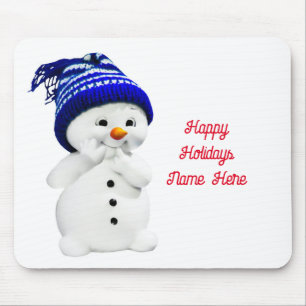 Tapis De Souris Joyeuses vacances Snowman Mousepad