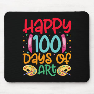 Tapis De Souris Joyeux 100 Jours D'École D'Art Enseignants Filles 