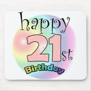 Tapis De Souris Joyeux 21e anniversaire (roze)
