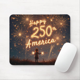 Tapis De Souris Joyeux 250ème anniversaire Amérique dans les feux 