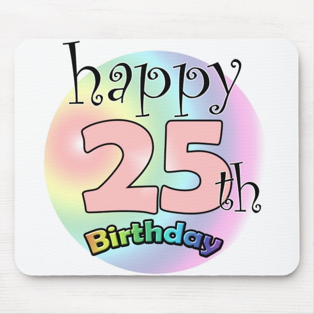 Tapis De Souris Joyeux 25ème anniversaire (roze) (Devant)