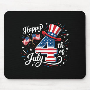 Tapis De Souris Joyeux 4 juillet Patriotique Drapeau Américain 4 j
