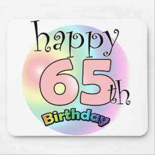 Tapis De Souris Joyeux 65ème anniversaire (roze)