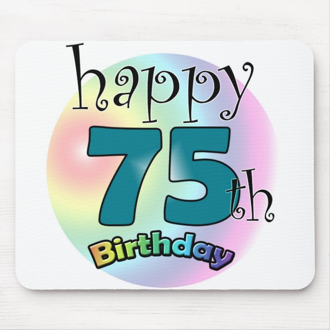 Tapis De Souris Joyeux 75ème anniversaire (blauw) (Devant)