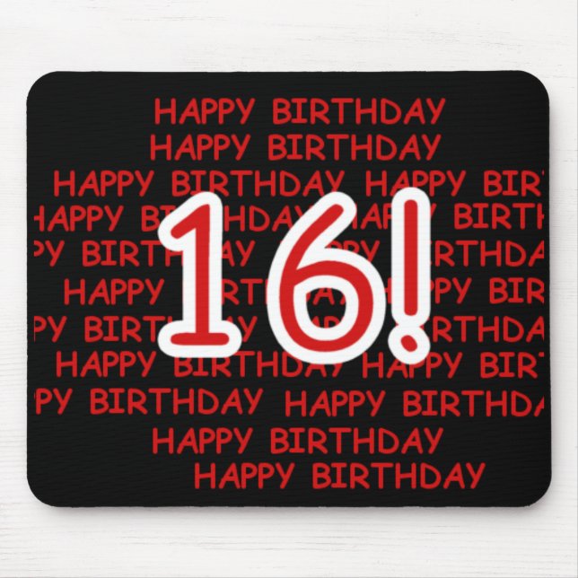 Tapis De Souris Joyeux anniversaire 16 (Devant)