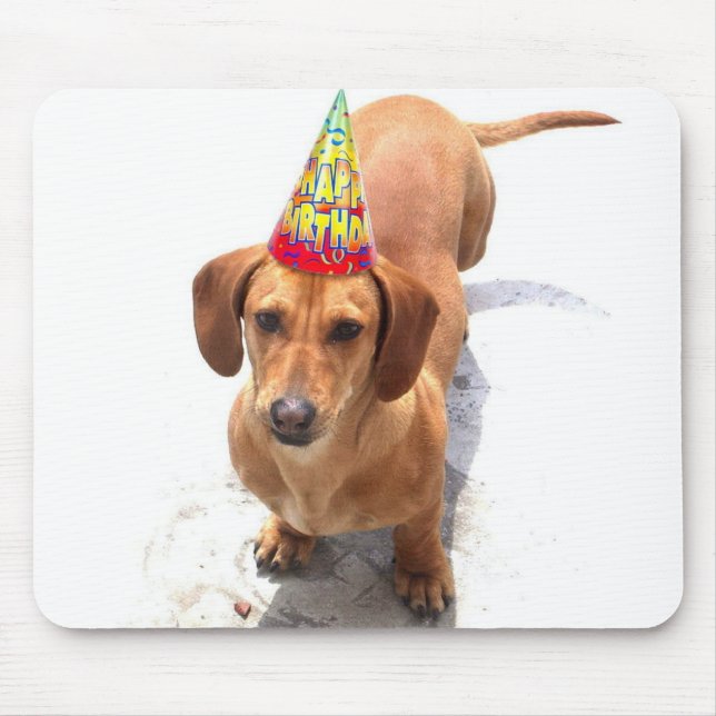 Tapis De Souris Joyeux anniversaire Dachshund Mousepad (Devant)