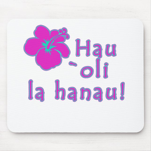 Tapis De Souris Joyeux anniversaire dans le Hawaïen (Devant)