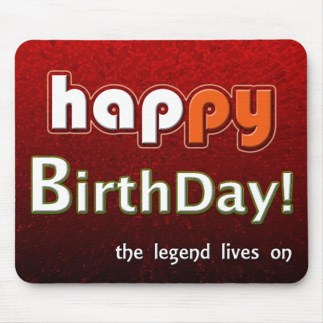Tapis De Souris Joyeux Anniversaire De Nous Tous Rouge (Devant)