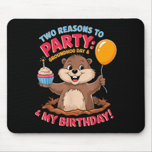 Tapis De Souris Joyeux Anniversaire le jour de la marmotte 2025 Jo