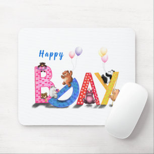 Tapis De Souris Joyeux anniversaire Souris Pad Baby Bears Party