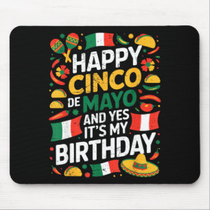 Tapis De Souris Joyeux anniversaire tacos pour enfants hommes femm