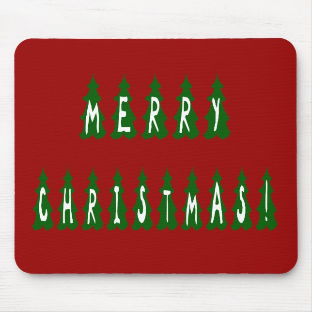 Tapis De Souris Joyeux arbre de Noël Police (Devant)
