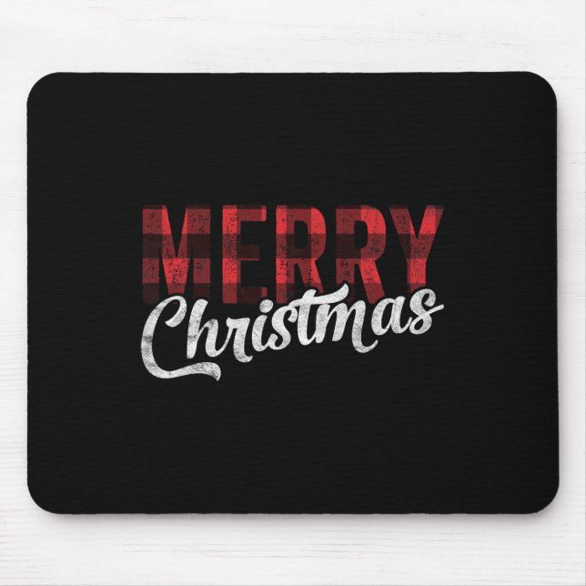 Tapis De Souris Joyeux cadeau de Noël famille Noël Noël Rouge Buff (Devant)