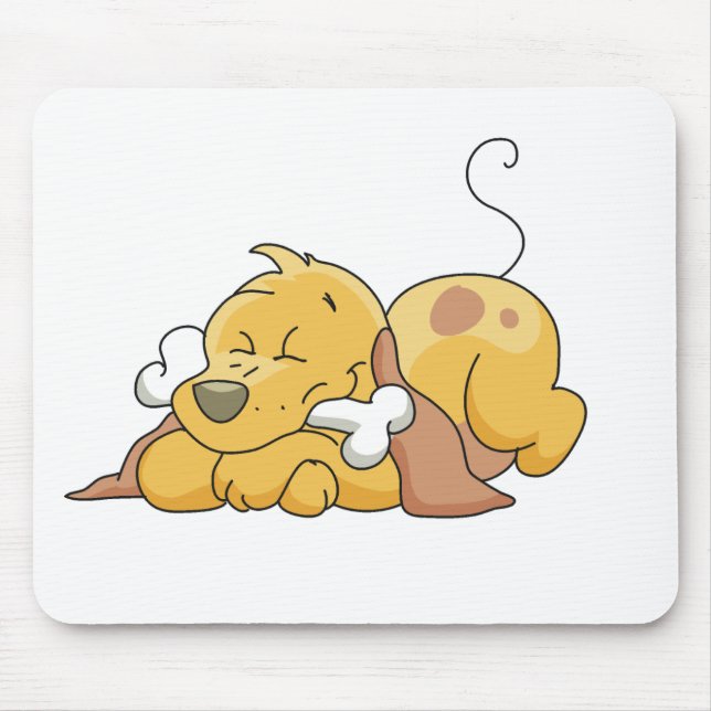 Tapis De Souris Joyeux chien avec os (Devant)