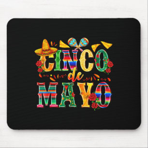 Tapis De Souris Joyeux cinco de mayo mexicain chapeau margaritaHap