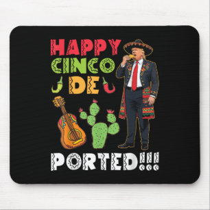 Tapis De Souris Joyeux Cinco De Ported Fun Trump Sombrero Taco Fie