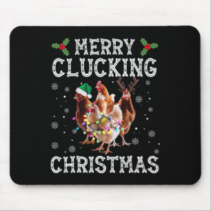 Tapis De Souris Joyeux clucage Noël Drôle poulet Santa Hat X