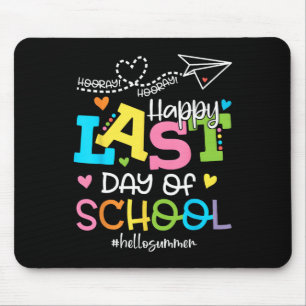 Tapis De Souris Joyeux Dernier Jour De L'École Bonjour Été Étudian