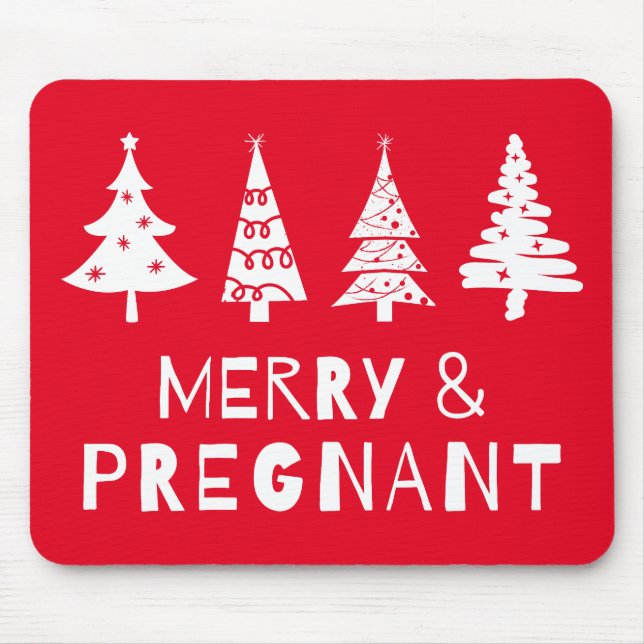 Tapis De Souris Joyeux et enceinte à Noël (Devant)