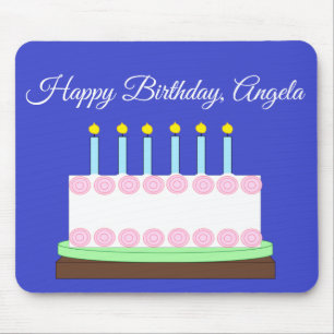 Tapis De Souris Joyeux gâteau vanille d'anniversaire